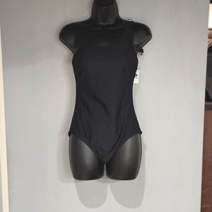 Kona Sol NWOT Black one shoulder one piece swim suit.